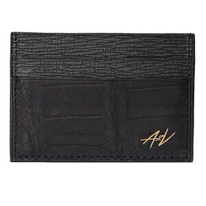 Luxury Alligator Leather Cardholder – Handmade Black Top